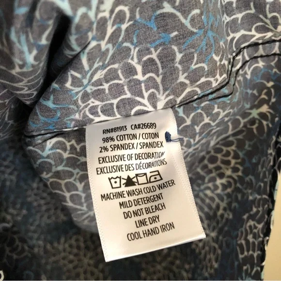 ROBERT GRAHAM Large Baltic Long Sleeve Shirt Flip Cuff Navy Floral Geometric NWT - Picture 13 of 13